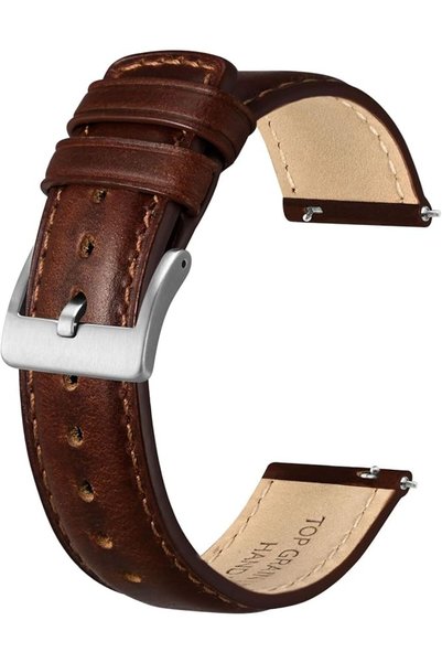 BISONSTRAP حزام ساعة جلدي للرجال والنساء، مصنوع من جلد عالي الجودة، مع آلية ت...