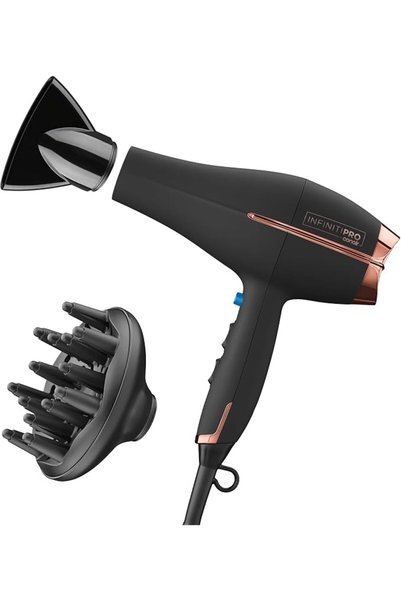 Conair مجفف شعر إنفينيتي برو مع ناشر للهواء، بقوة 1875 واط، مزود بمحرك تيار م...
