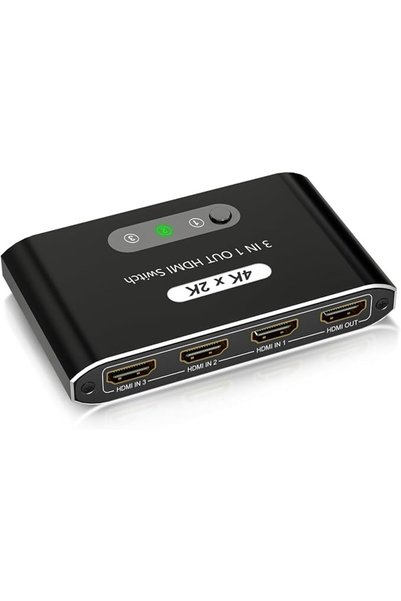 GENERAL موزع HDMI بدقة 4K مع جهاز تحكم عن بعد، جهاز تحويل HDMI بثلاثة مداخل و...