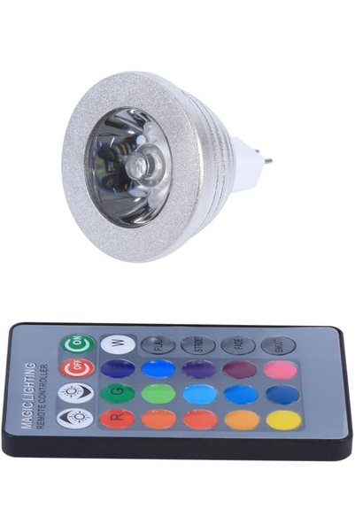 GENERAL مصباح LED متغير الألوان، مصباح LED RGB بقوة 3 واط، يحتوي على 16 لونًا...
