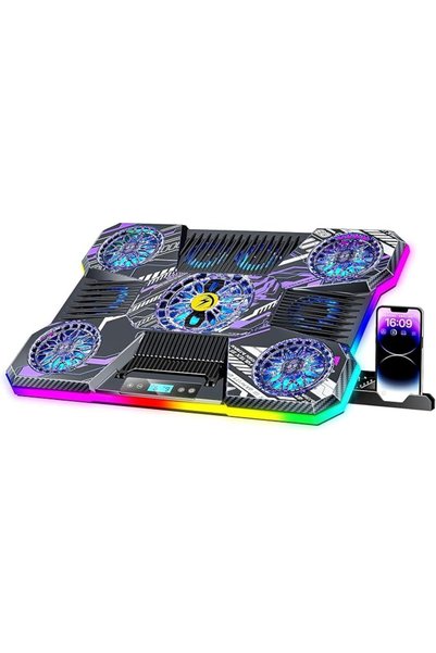 ChillCore RGB Laptop Cooling Pad, Gaming Laptop Fan Cooling Pad 9 Fans for 15...