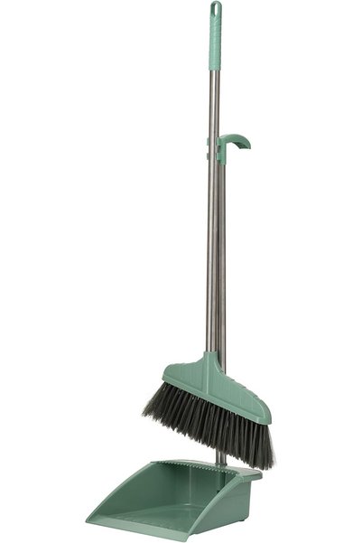 Generic Foldable Upright Broom-Dustpan Set Windproof Vertica Standing Dust Pa...
