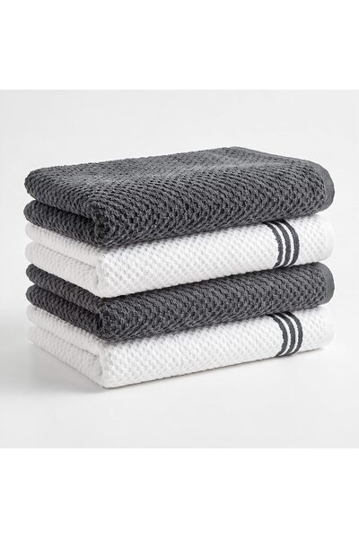 Artoid Mode Grey 100% Cotton Ring Spun Soft Cleaning Cloths Pack of 4
