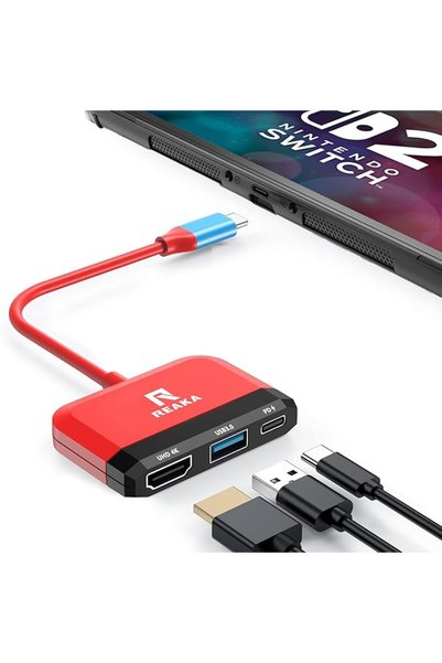 GENERAL قاعدة توصيل RREAKA لجهاز Nintendo Switch OLED، محول تلفزيون 3 في 1 مع...