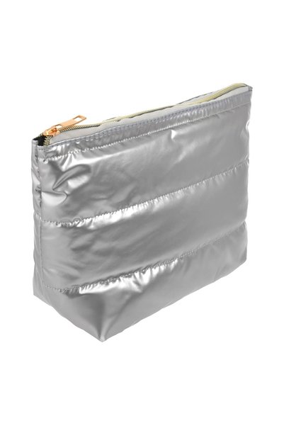 DD SHOP Portfard Puffy de Culoare Argintie 25,5x9x20cm