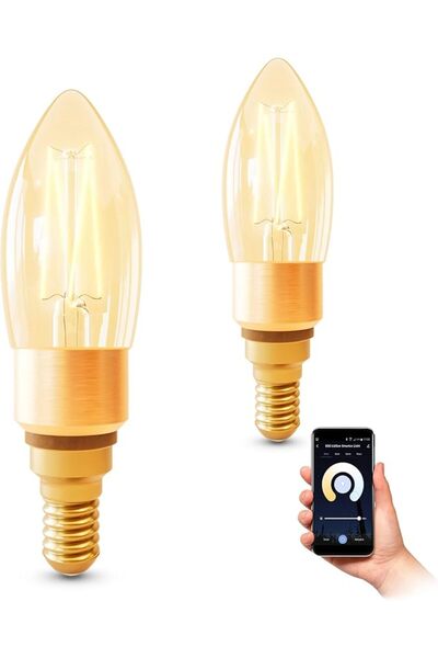SSCglow SSC-LUXon EYLA، عبوة من قطعتين، مصباح LED ذكي بتصميم عتيق، قاعدة E14،...