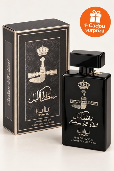 MANASIK Parfum Arăbesc pentru Bărbați Sultan Al Lail, Eau de Parfum 100 ml, L...