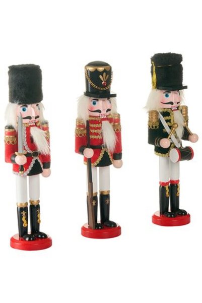 OEM Set of 3 Wooden Figurines, Nutcracker, Royal Guard, 30 cm Nutcracker Figu...