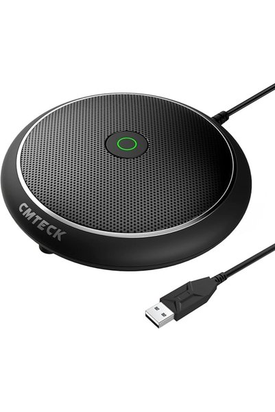 CMTECK ميكروفون USB للكمبيوتر المكتبي، موديل CM001، مزود بزر كتم الصوت ومؤشر ...