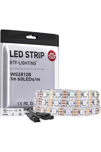 BTF Lighting شريط إضاءة BTF-LIGHTING WS2812B بطول 5 أمتار، 60 مصباح LED/بكسل ...