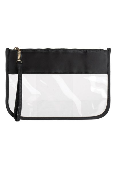 DD SHOP Portfard Transparent Negru cu Maner 28x19cm