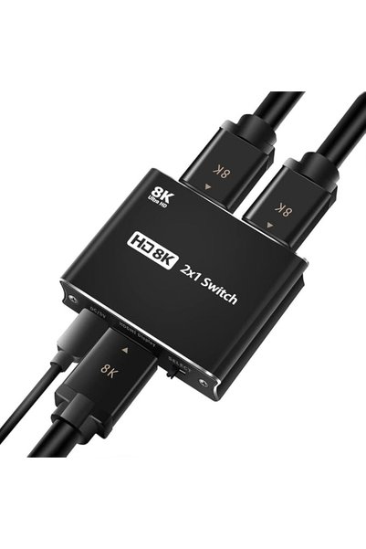 GENERAL محول وموزع شاشة عالي السرعة HDMI 8K 4K 1080P 2 في 1، متوافق مع Xbox و...