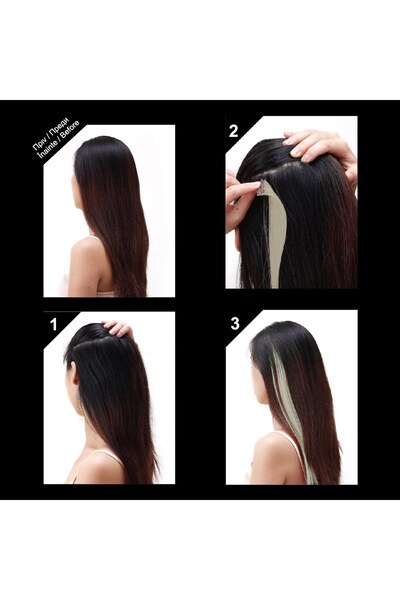 DD SHOP Extensie de păr drept cu clipsuri, blond, 58 cm, pentru volum, coafur...