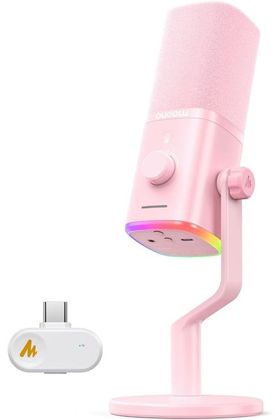 MAONO ميكروفون USB لاسلكي ديناميكي PD100W، ميكروفون للكمبيوتر المخصص للألعاب ...