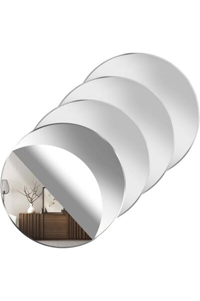 YQQYG 4 Pcs Self Adhesive Plastic Mirror Sheets, 6 inch Round Mirror Sticker,...