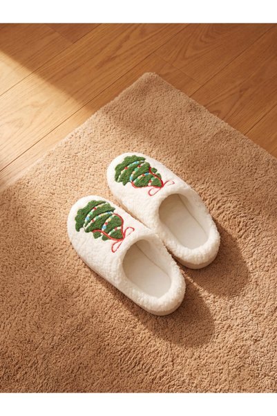 LC Waikiki Rmz Gi̇yi̇m Farkiyla Christmas-Themed Women's House Slippers