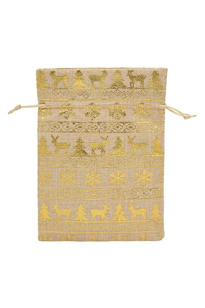 DD SHOP Săculeț textil din in, bej, 19x14 cm, pentru ambalarea cadourilor de ...