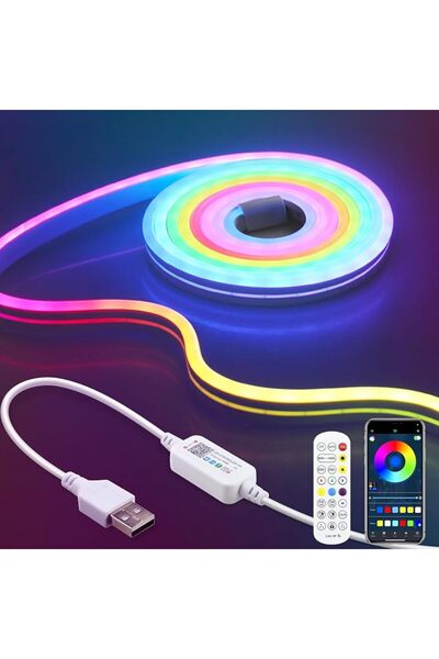 GENERAL أضواء حبل نيون Aclorol 5V RGB IC بطول 3 متر للاستخدام الخارجي، شريط إ...