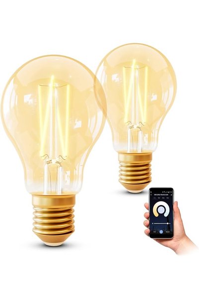 SSCglow SSC-LUXon EYLA، عبوة من قطعتين، مصباح LED ذكي بتصميم عتيق، قاعدة E14،...