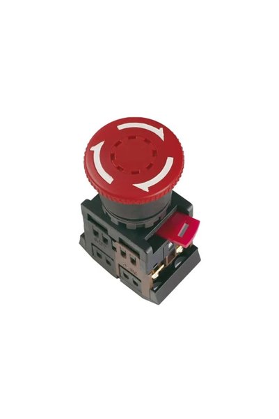 İEK Buton electric tip ciupercă AE-22 roșu, metal și plastic