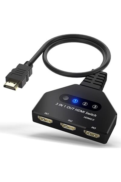 CLOSSHE HDMI Switch 3 in 1 Out 4K@60Hz, HDMI Splitter Switcher with 1.4 FT HD...