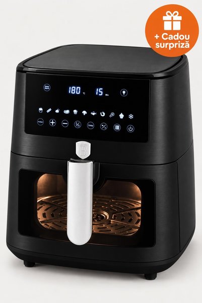 Berlinger Haus Friteuză cu Aer Cald 8 L cu Fereastră, 1650 W, Ecran Tactil, 8...