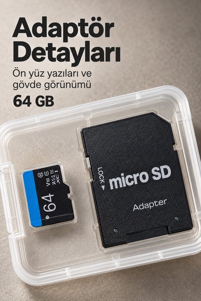 Lisinya 64 Gb Micro Sd Memory Card Set with Adapter - Boxed.