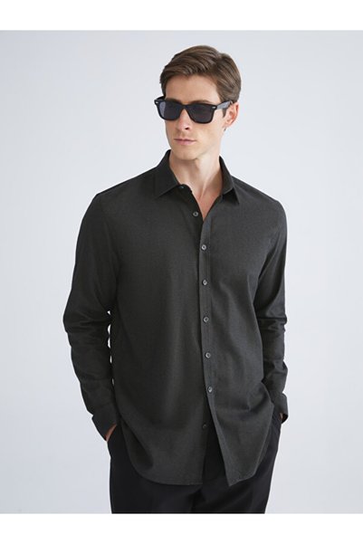 LC Waikiki Rmz Gi̇yi̇m Farkiyla Slim Fit Long Sleeve Men's Shirt