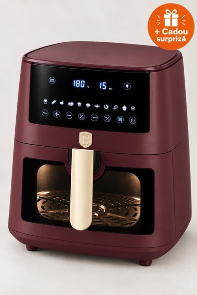 Berlinger Haus Friteuză cu Aer Cald 8 L cu Fereastră, 1650 W, Ecran Tactil, 8...