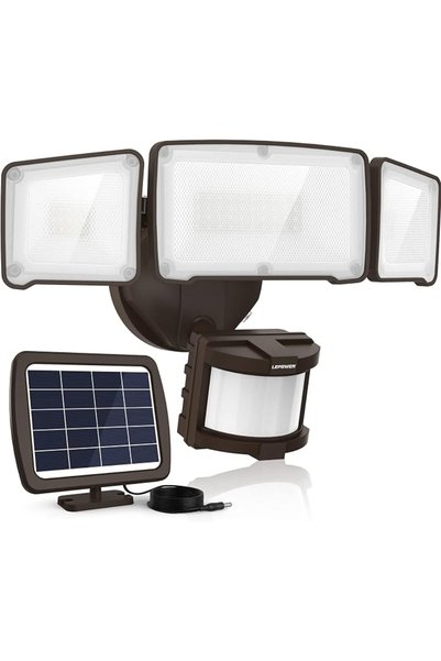 Lepower أضواء أمان LED تعمل بالطاقة الشمسية، مزودة بمستشعر حركة PIR للاستخدام...