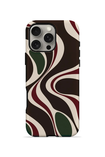 PiyasaSepeti غطاء "فوريان" مزدوج الطبقات بتصميم "إسبريسو فلو" لهاتف iPhone 16...