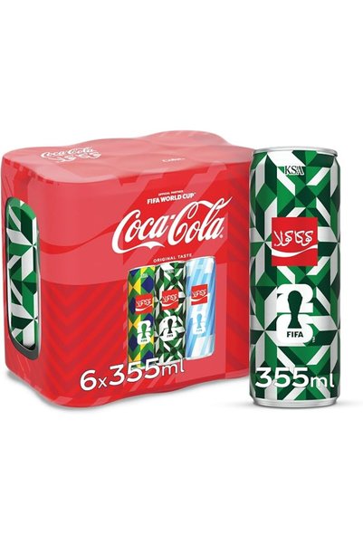 Coca-Cola النكهة الأصلية، عبوة من 6 علب × 355 مل، كأس العالم لكرة القدم 2026 ™