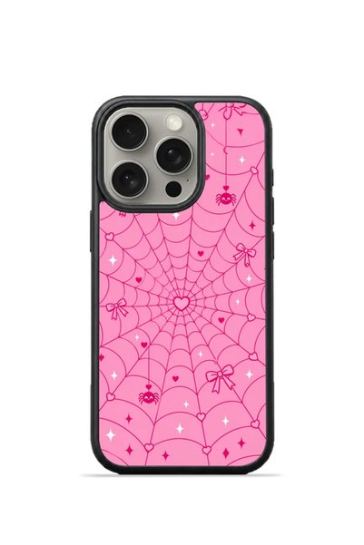 PiyasaSepeti غطاء هاتف iPhone 16 Pro Vorian Black Hole، لون وردي، بتصميم فيونكة.