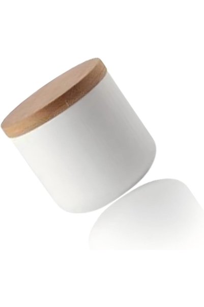Sweet seven ® Ceramic Spice Jar with Wooden Lid - Elegant Pure Color Storage ...