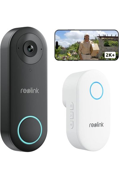 Reolink كاميرا جرس الباب بالفيديو سلكية بدقة 2K+ مع جرس، تدعم شبكة Wi-Fi بترد...