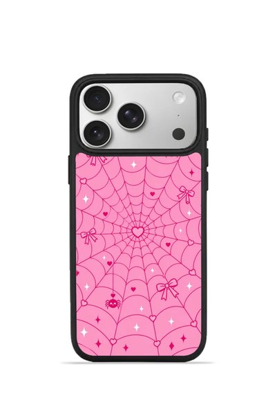PiyasaSepeti غطاء هاتف iPhone 17 Pro Vorian Black Hole، لون وردي، بتصميم فيونكة.