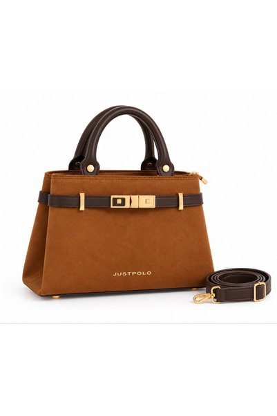 Just Polo Original Women's Luxury Suede Handbag and Shoulder Bag