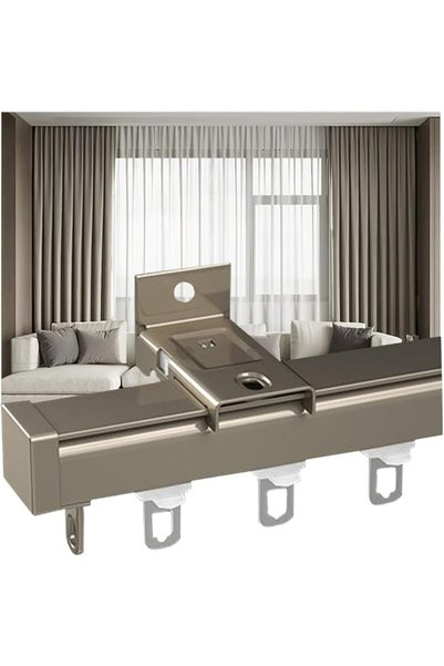 GENERAL Customized White Black Beige Aluminum Alloy Window Curtain Track Set ...