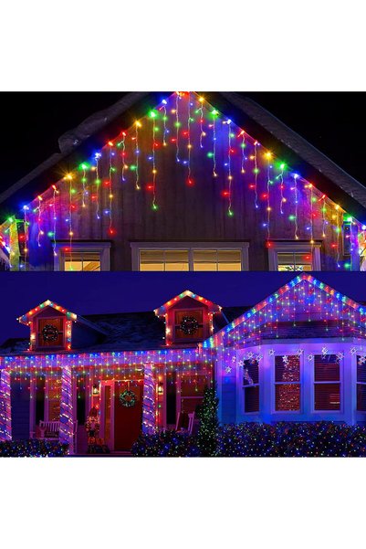 OEM Ghirlande luminoase de Crăciun tip țurțuri, 20 metri, 500 LED-uri, multic...