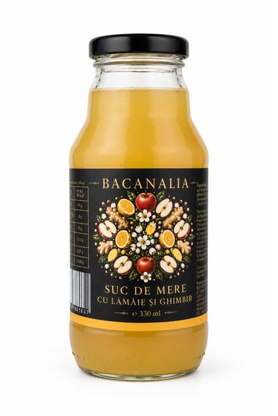 Bacanalia Suc de mere cu lămâie și ghimbir 330 ml