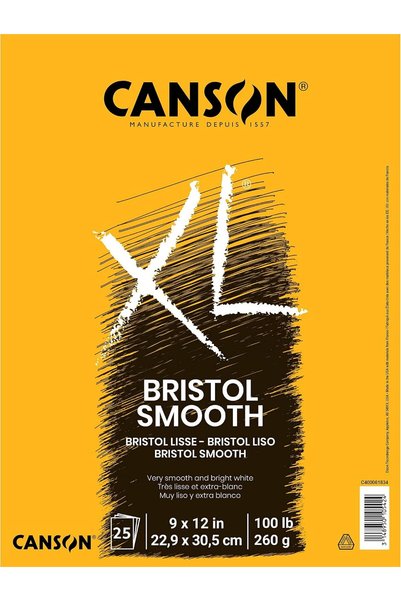 Generic XL Series Bristol Paper, Smooth, Foldover Pad, 9x12 inches, 25 Sheets...