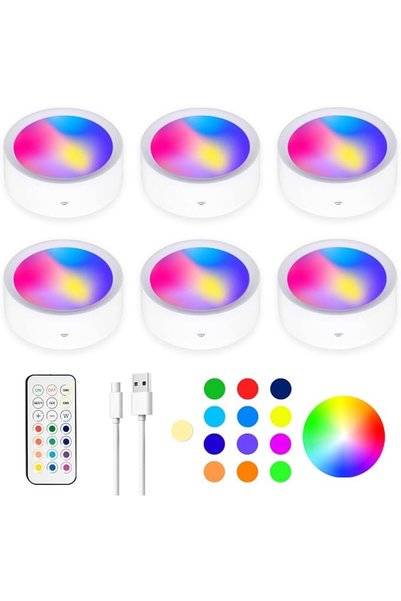 MAKINGTEC أضواء LED قابلة لإعادة الشحن مع جهاز تحكم عن بعد، إضاءة تحت الخزانة...