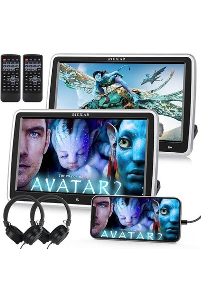 GENERAL مشغلات DVD بشاشة مزدوجة مقاس 10.1 بوصة للسيارة، تلفزيون محمول للسيارة...