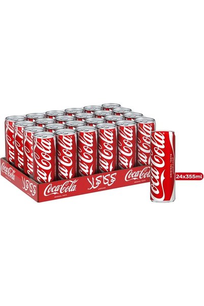 Coca-Cola طعم أصلي، عبوة تحتوي على 24 علبة سعة 355 مل، مشروبات كوكا كولا الغا...