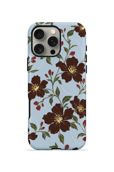 PiyasaSepeti غطاء هاتف iPhone 16 Pro من Vorian، تصميم "لازي بلوم" بطبقتين.