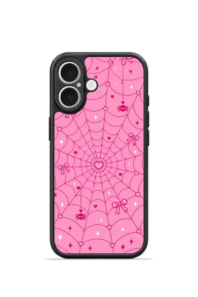 PiyasaSepeti غطاء هاتف iPhone 17 Vorian Black Hole، بتصميم فيونكة وردية.
