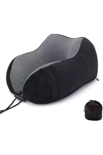 Generic وسادة رقبة على شكل حرف U من الفوم الأسود