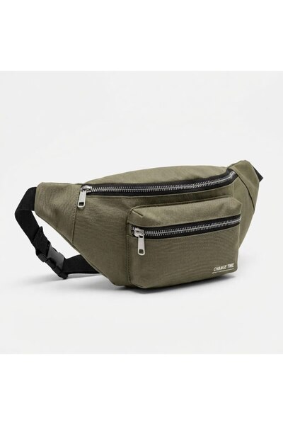 Generic Brand Khaki Unisex Crossbody Bag for Everyday Use with Zipper Closure, 30X13 Cm.