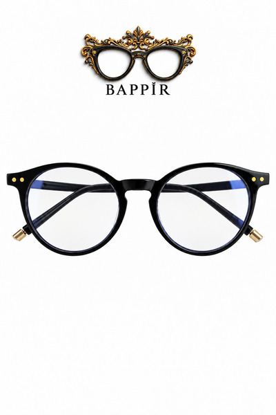 BAPPİR Narina Blue Light Blocking Glasses with Gold Accents, Optical Lens Com...