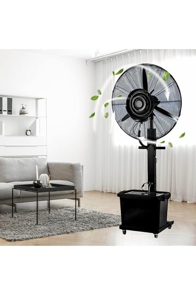 GENERAL 320W High Velocity Pedestal Fan With Mister Tank, Outdoor Cooling Spr...